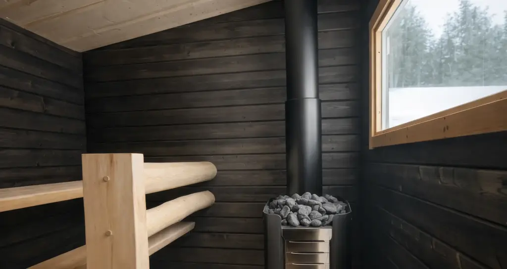 Pihasauna omakotitalon pihassa