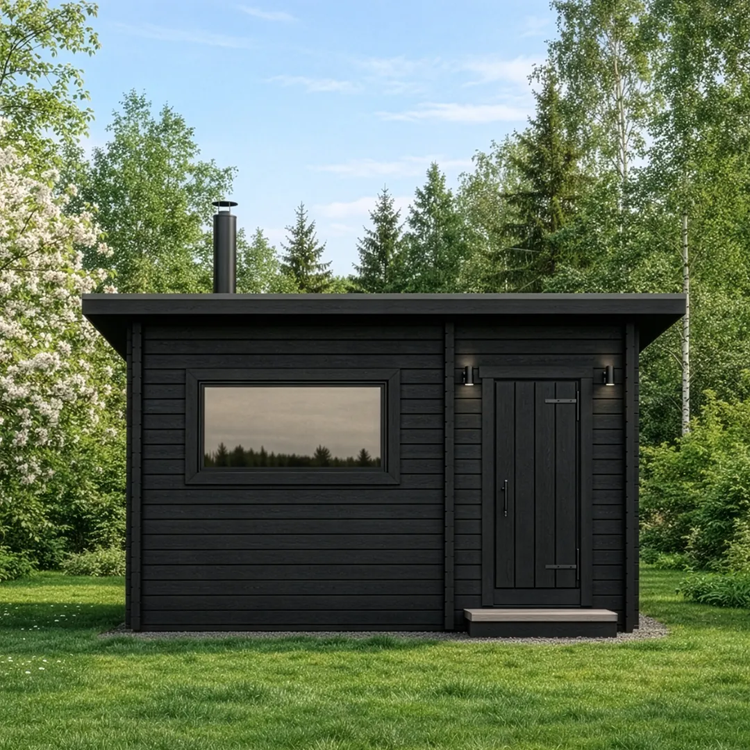 SieviSaunat-viihtyisa-hirsisauna-kesalla Hirsisauna pihassa